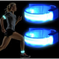 Miniatyrbilde 1 av 5: LED Reflekterende Armbånd Sikkerhetsarmbånd Lysende Armbånd Vanntett Lysstripe Natt Sikkerhets Reflekterende Stropp for Utendørs Sport Løping Blå
