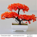 Miniatyrbild 4 av 5: 2 st konstgjorda bonsai-växter i plast, krukväxter, konstgjorda blommor, krukväxtdekorationer för sovrumsbord, grön
