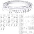 Miniatyrbilde 1 av 5: 5 meter PVC buet gardinskinne, lydløs glidende skinne kan foldes U-formet L-formet skinne gardintilbehør
