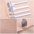 Miniatyrbilde 4 av 5: 4 stk skinnhullsett, DIY skinnhåndverktøy, skinnhull, hullsting diamantfletning, for skinnhull DIY skinnhåndverk （