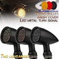 Miniatyrbillede 2 af 5: 10mm Motorcykel Retro LED Blinklys Bremslys Mesh Linse Til Chopper Bobber