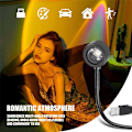 Miniatyrbilde 5 av 5: LED USB solnedgangslampe nattlys projektor bursdagsfestdekorasjon bærbar nattlys for soverom, solnedgang