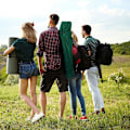 Miniatyrbilde 5 av 5: Folding Campingstol, Foldbar Hage-sete, Belastning opptil 100 kg, Setehøyde 40 cm, med Drikkholder & Bag, Lett, 80 x 50 x 47 cm, Grønn