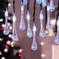Miniatyrbilde 1 av 5: Julelys, Solcelledrevne Utendørs Julelys Feelykter Kald Hvit 40LED 6.8m Vanndråpe Regnlys Vanntette Lys Hjem Soverom Dekor