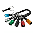 Miniatyrbilde 1 av 5: 1/4 tommers sekskant skrutrekkerbit holder bit holder forlengelsesstang nøkkelring skrue drill adapter med hannfeste