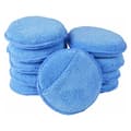 10 st mikrofiber vaxapplikatorplattor för bilar med rund elastisk poleringssvamp för bildiameter blå-