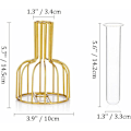 Miniatyrbild 4 av 5: Mini Vas Set - Små Vas för Borddekoration - Modern Knoppblomma Vas - Hydroponisk Glasvas - Provrör (Guld) - Fei Yu