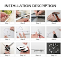 Miniatyrbild 5 av 5: DIY 3D Väggklocka Modern Design Akryl Väggklocka Väggdekor - Silver