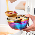 Miniatyrbilde 5 av 5: Rustfritt Stål Skål, Dobbel Lag Suppe Skål, Varmeisolerende Metall Mat Serveringssett, Barnas Servise, S, Gull