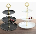 Miniatyrbillede 5 af 5: 3-lags Porcelæn Serveringsfad Serveringsstativ Pralinefad Frugtfad Kagefad Bagefad Hvid Kagefad Kagefod til Bryllup og Fest An