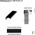 Miniatyrbilde 2 av 5: 10 stk. sorte håndtak i sort aluminiumlegering - usynlige håndtak i sort til kjøkkenmøbler - matte sorte møbelhåndtak i aluminiumlegering