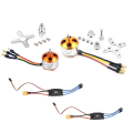 Miniatyrbild 1 av 5: 2-pack 2212 1400Kv/2200Kv borstlös motor med 10T/6T fäste + 30A XT60 ESC för UFO Quadcopter Rc flygplan