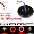 Miniatyrbillede 5 af 5: 4X 43 LED Hamburger Rund Flow Blinklys Baglygte Til Lastbil Trailer 12-30V IP67