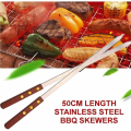 Miniatyrbilde 5 av 5: 10 stk grillspyd i rustfritt stål, 50 cm grillspyd, med gjenbrukbar håndtak i rustfritt stål, grilltilbehør