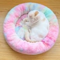 Miniatyrbillede 4 af 5: Rund Plys Kattekurv til Dyr Katte og Små Hunde Katteseng Pude Donut Hundebed Passer Rede Sofa XH062 (Diameter: 80, Farverig Pink)