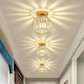 Miniatyrbillede 3 af 5: Moderne Krystal Loftlampe E27 LED Mini Krystal Lysekrone Loftlampe til Køkken Spisestue Soveværelse Gang Indgang (guld)
