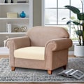 Miniatyrbild 2 av 5: Sammetskuddeöverdrag Soffa Kudde Möbelskydd Överdrag Soffa Sitsöverdrag för Soffa 1-sits Sammetskuddeöverdrag för Stol (Elfenbensvit)