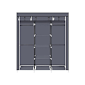 Miniatyrbillede 5 af 5: 69\" Bærbar Tøjskab Ikke-vævet stof Dobbeltstang Garderobe Opbevaringsarrangør Grå - Modular RWDressing