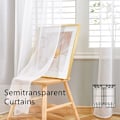 Miniatyrbild 2 av 5: Enkel Sheer Tulle Gardin, Vertikal Gardinstångsficka för Vardagsrum, Kök, Sovrum, Vita Band, 140cm Bredd x 180cm Höjd