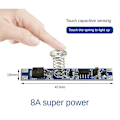 Miniatyrbillede 5 af 5: 5V-24V 8A Smart LED Lysdæmper Kapacitiv Sensor Modul PCBALED Dæmpningskontrol Touch Switch