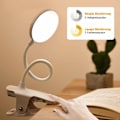 Pikkukuva 2 / 5: Latautuva Langaton LED-Työpöytälamppu, 3 Väriä ja 3 Himmennettävää, USB-Kosketus Yöpöytälamppu Leukojen kanssa Lapsille, 20 LED:tä Joustava 360° Kannettava Kiinnitettävä Lukemiseen