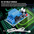Miniatyrbild 5 av 5: DC 12V Fotoelektrisk brytare sensor relämodul 50mmx25mm med 2 kabel