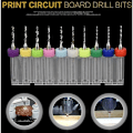 Miniatyrbild 3 av 5: 10 st 1,1-2,0 mm PCB-kretskort Wolframkarbid Mikroborr Bits Mini Twistborr Bits Set Gravyr Metallurgi för Smycken CNC Gravyr