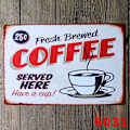 Miniatyrbild 5 av 5: Tennfolie Målning Kaffe Dekorativ Tennfolie Målning Lämplig för KTV, Barer, Restauranger, Retro Dekoration 20X30Cm