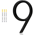 Pikkukuva 1 / 5: 5,6 tuuman kelluva numero, DIY modernit numerot, puutarhan oven postilaatikon koristenumero naulasarjalla, musta pinnoitettu 9