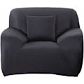 Miniatyrbild 1 av 5: Stretch Polyester Soffa Armchair Överdrag Dekor Vardagsrum Dammsäker Soffa Överdrag och Skydd (Svart)