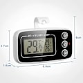 Miniatyrbilde 2 av 5: Kjøleskapstermometer, 2 stk Vanntette Frysertermometer med Henger Maksimum/Minimum Opptaksfunksjon Enkel å Lese LCD-Skjerm Ideell for Hjem (Hvit og Svart)