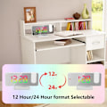 Miniatyrbild 4 av 5: Projektionsväckarklocka för sovrum, LED-display digital takväckarklockradio med USB-laddare och dubbelalarm svart