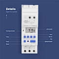 Miniatyrbilde 1 av 5: 4X TM919A-2 Programmerbar Digital Timer Reléstyring AC 220V 16A DIN Skinne