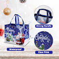 Miniatyrbilde 3 av 5: Sett med 9 store julegaveposer Gjenbrukbare julebæreposer med håndtak for gaver, shopping, festutstyr 3 farger 12,8 x 9,8 x 6,7 tommer