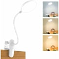 Pikkukuva 1 / 5: Latautuva Langaton LED-Työpöytälamppu, 3 Väriä ja 3 Himmennettävää, USB-Kosketus Yöpöytälamppu Leukojen kanssa Lapsille, 20 LED:tä Joustava 360° Kannettava Kiinnitettävä Lukemiseen