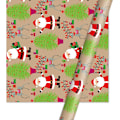 Miniatyrbild 1 av 5: Julpapper Kraftpapperslåda - Dekorationspapper Snögubbe Snöflinga Inslagningpapper-1