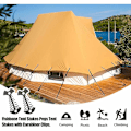 Miniatyrbild 4 av 5: 10-pack Fiskskelett Tältpinnar Vindtåliga Ankarpinnar Aluminiumlegering Tältpinnar med Fjäderspänne för Vandring Camping (Svart)
