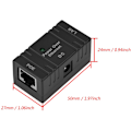 Miniatyrbilde 4 av 5: Installasjonstilbehør for CCTV, 2 stk. enkelt POE strømforsyning som støtter 10-100 Mbps nettverksoverføring kombinert strømmodul (svart)