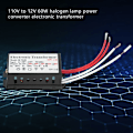 Miniatyrbillede 2 af 5: 110V til 12V 60W Halogen Strøm Inverter Konverter Elektronisk Transformer Sort