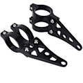 Miniatyrbillede 1 af 5: 1 Par 39mm Aluminium Legering Motorcykel Forlygte Gaffelbeslag Sort