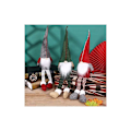 Miniatyrbillede 4 af 5: 3 stk. julepyntefigurer i plys, julepynt nissepyntefigur i plys svensk tomte nisse håndlavet skandinavisk julemand alfen figur lange ben til hjemmet