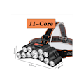 Miniatyrbillede 2 af 5: Super Lys 10000LM 11-Kernes LED Genopladelig Pandelampe 4 Tilstande Vandafvisende Pandelampe Lommelygte Udendørs Camping Vandreture Arbejdslys Indbygget 800m Batteri