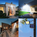 Miniatyrbillede 2 af 5: 100 LED Solcellelys Udendørs - 3 Sensortilstande Sikkerhedslygter, IP65 Vandafvisende Super Lysstyrke Lys med 5 m Kabel Nem at Installere Udendørs Væglygte til