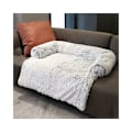 Miniatyrbillede 1 af 5: Stor hundesofa seng kæledyrs seng sofa til hund kæledyr beroligende seng varm rede vaskbar blød møbelbeskytter måtte kattedække Xl Lysegrå