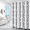 Miniatyrbillede 5 af 5: Bruseforhæng, vaskbart, antibakterielt, fugtbestandigt, vandtæt, i polyester med 12 ringe (grå, B 220 x H 200 cm)