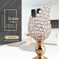 Miniatyrbild 4 av 5: Guldpläterad järnblomma kronblad ljusstake dekoration bröllop rekvisita hem dekoration liten