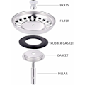 Miniatyrbilde 4 av 5: Kjøkkenvask sil, vaskepropp, rustfritt stål vask sil, INOX vaskepropp, kompatibel med de fleste vasker (diameter: 78mm)