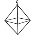 Miniatyrbild 1 av 5: Fristående hängande planter Geometrisk gunga Smidesjärn Tillandsia Luftväxter Triangulär hållare Svart metallstativ