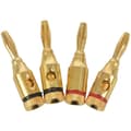 4 x 4 mm banankontakter för högtalarkabelanslutningar / Guldpläterade