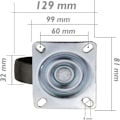 Pikkukuva 3 / 5: Teollinen pyörä ilman jarrua 100 mm